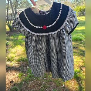 Piccolo Black and White Gingham Girls Dress Size 2T